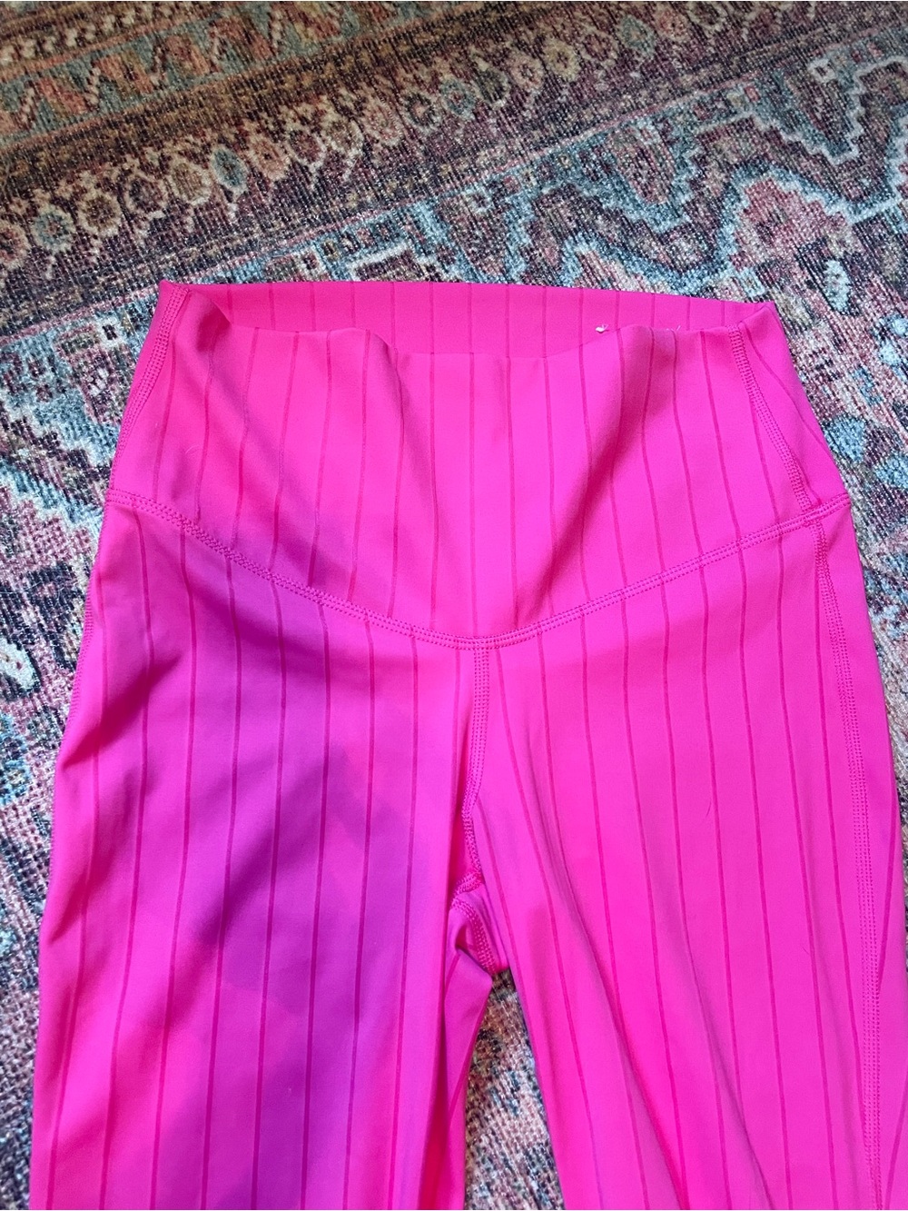JoyLab Hot Pink Pinstriped Flare Leggings - Picture 5 of 8